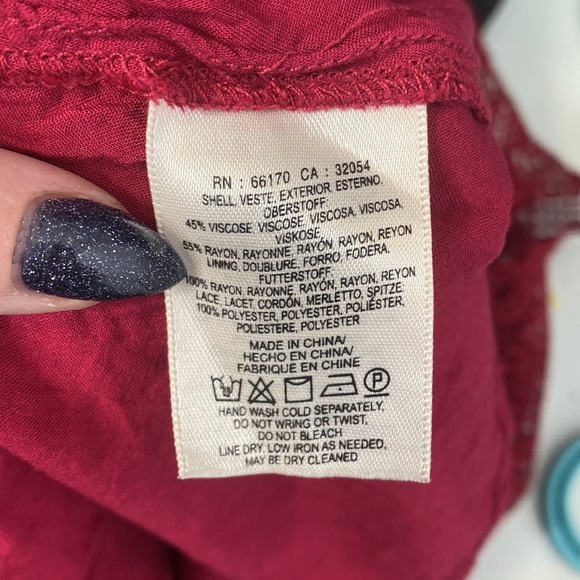 Anthropologie Floreat Wine Aveline Lace Crochet Dress Size 0 - Picture 13 of 16